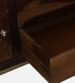 Wide TV Stand with Carved Drawers in Sheesham Wood Finish - Image 10