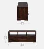 Sleek Sheesham TV Unit with Horizontal Storage and Cable Cutout - Image 3