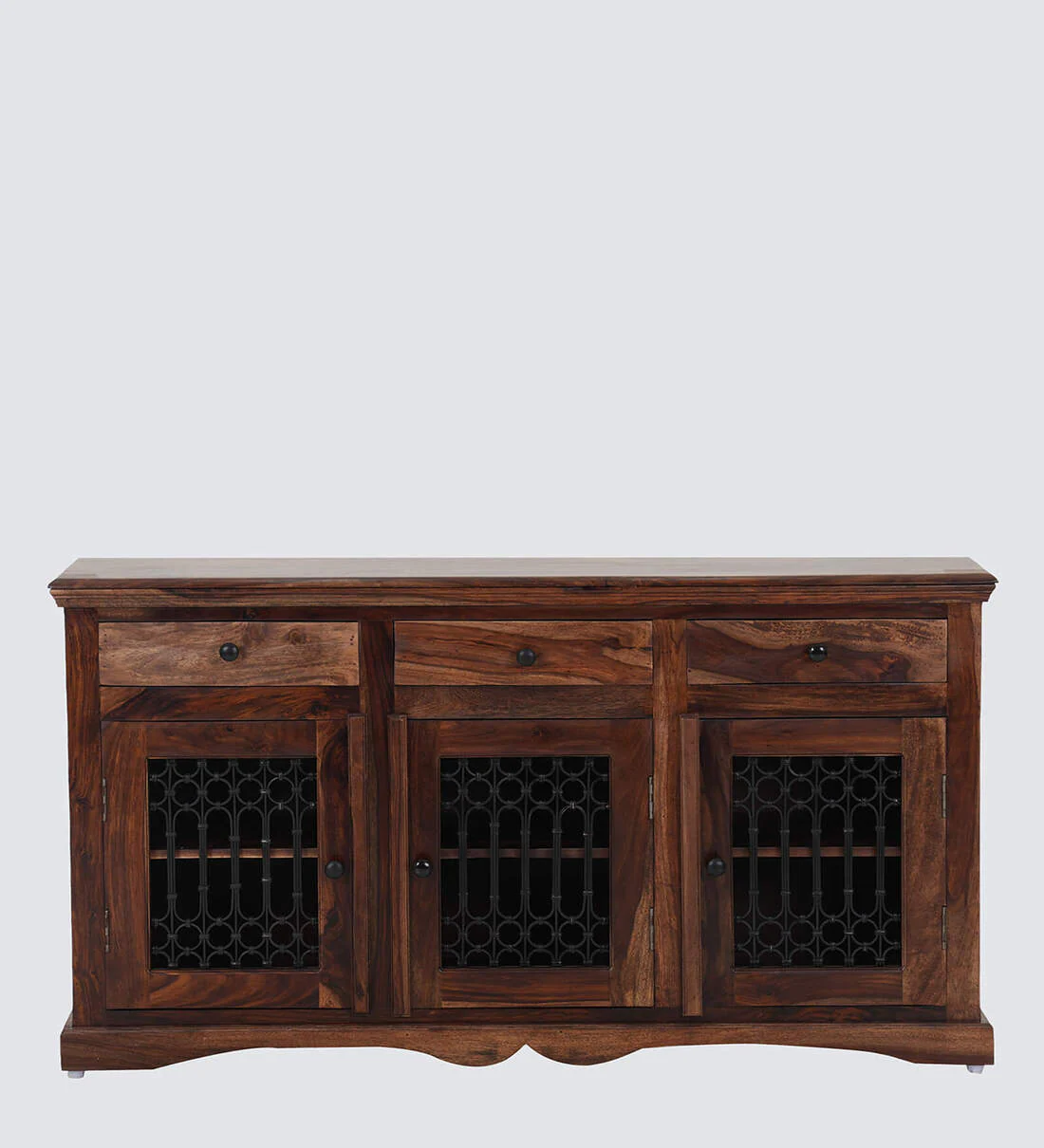 Solid Wooden Sideboard with Open Display and Storage Drawer Compartments - Image 8