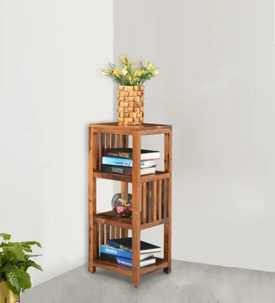 Elegant Wooden Bookshelf in Sheesham with Minimalist Design and Finish