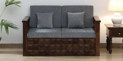 Handcrafted 2 Seater Sofa Sheesham Wood In Provincial Teak Finish By Classic Wood