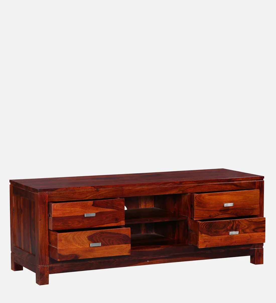 Corner TV Stand with Solid Wood Construction and Decorative Drawer Fronts - Image 4