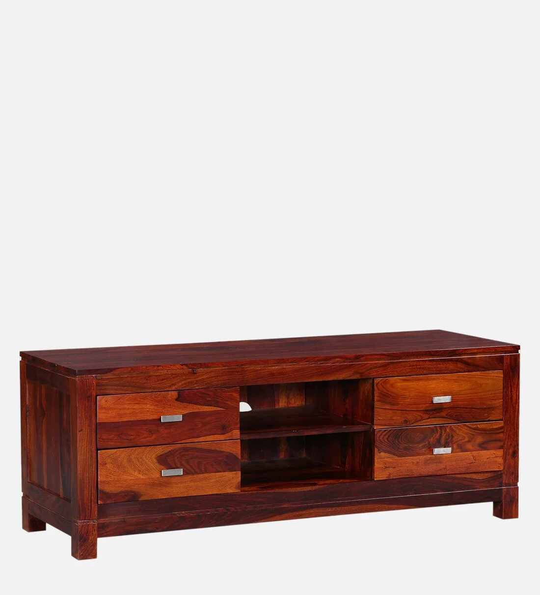 Corner TV Stand with Solid Wood Construction and Decorative Drawer Fronts - Image 5