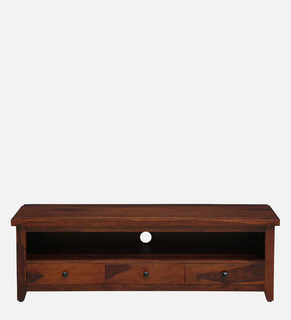 TV Console with Drawer and Cabinet in Polished Sheesham Wood - Image 7
