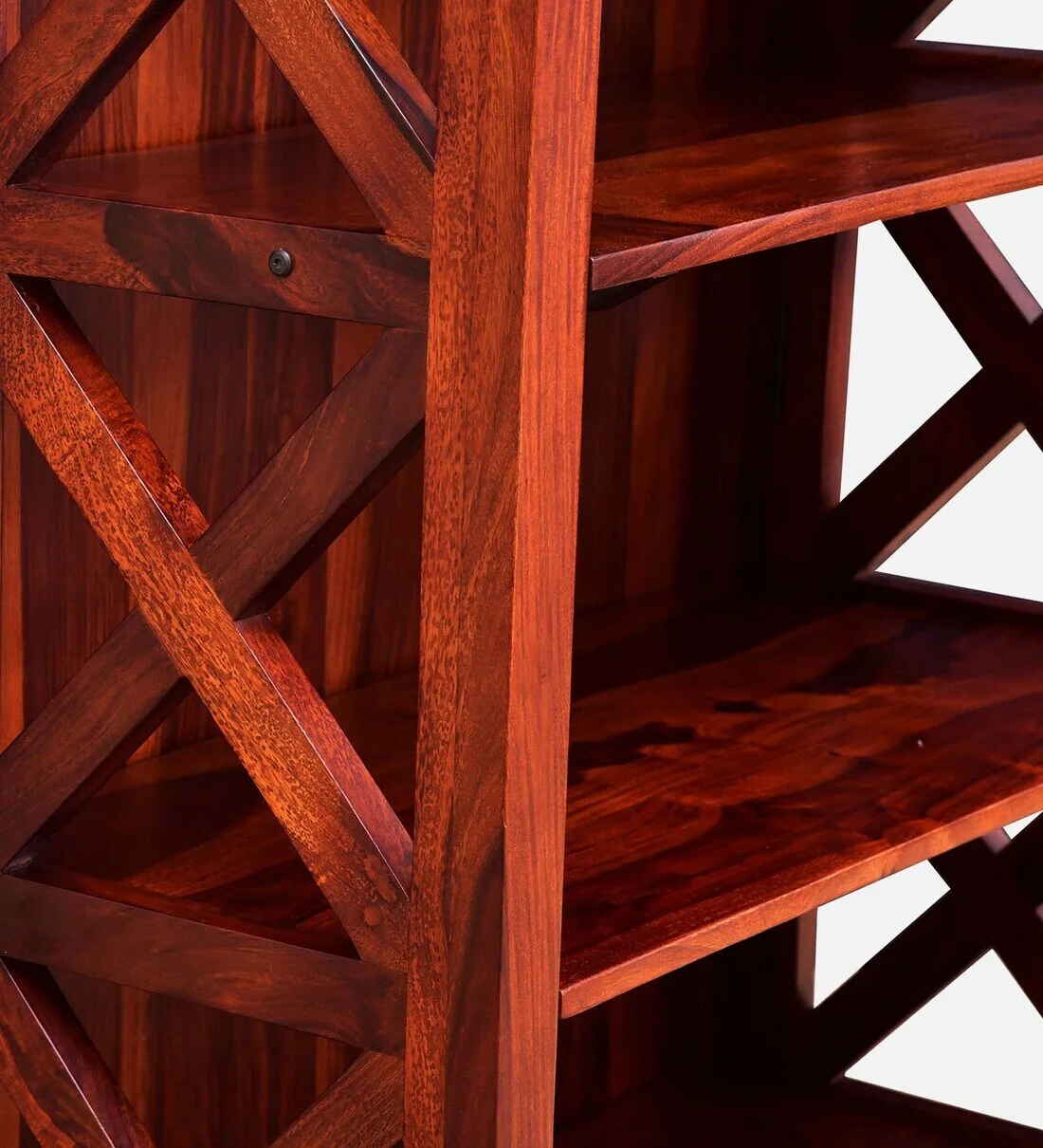 Wooden Bookshelf with Dual Purpose Storage and Multi-Sized Shelf Units - Image 9