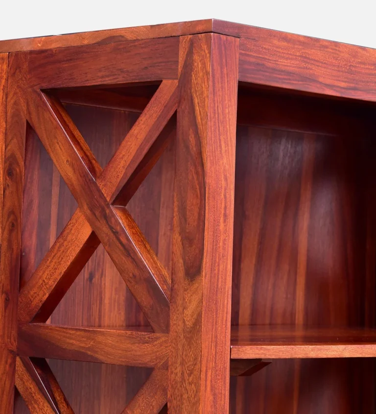 Wooden Bookshelf with Dual Purpose Storage and Multi-Sized Shelf Units - Image 10