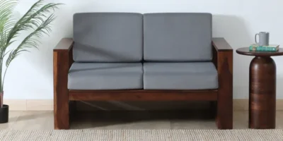 Elegant 2 Seater Sofa Sheesham Wood In Provicinal Teak Finish By Classic Wood