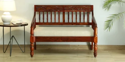 Compact 2 Seater Sofa with Velvet Fabric and Wide Armrest Support