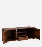 TV Unit with Drawers and Open Rack in Sheesham for Living Room - Image 9