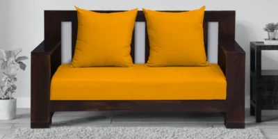 Classic 2 Seater Sofa for Couple Seating with Compact Frame and Cushions