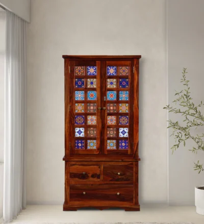 Contemporary Sheesham Wardrobe with Tall Storage Compartments By Sarve Furniture