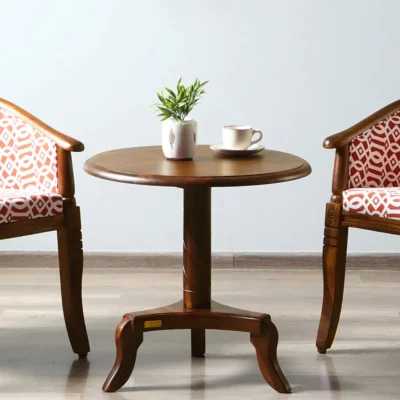 Vintage Round Coffee Table Sheesham Wood by Classic Wood Online