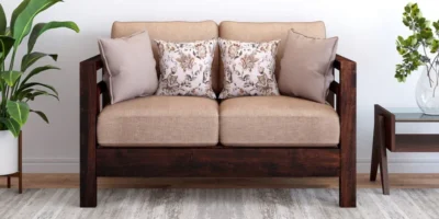 Minimalist Sheesham Wood Sofa with Fine Finish and Cozy Cushion Support
