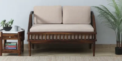 Elegant 2 Seater Sofa for Compact Spaces with Smooth Finish and Arms