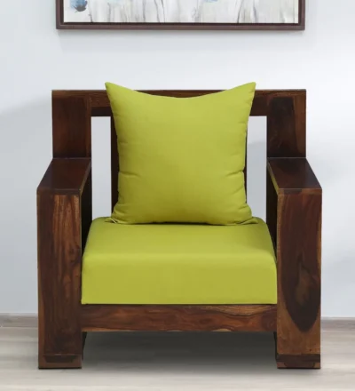 Handcrafted Sheesham Wooden Sofa with Comfortable Cushions and Sleek Design