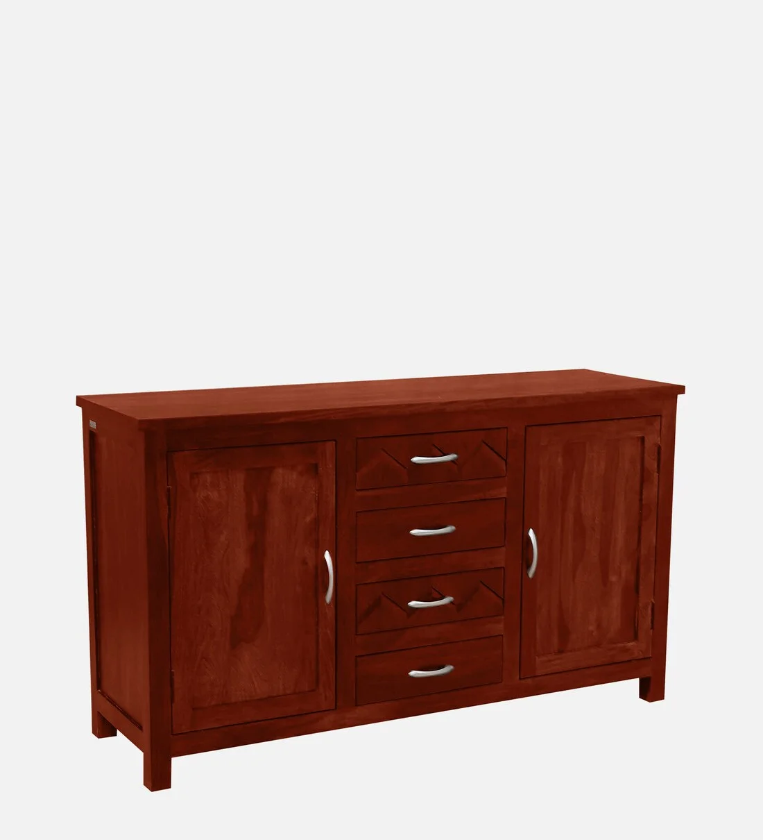 Solid Teak Sideboard with Decorative Carving and Wide Storage Compartments - Image 8