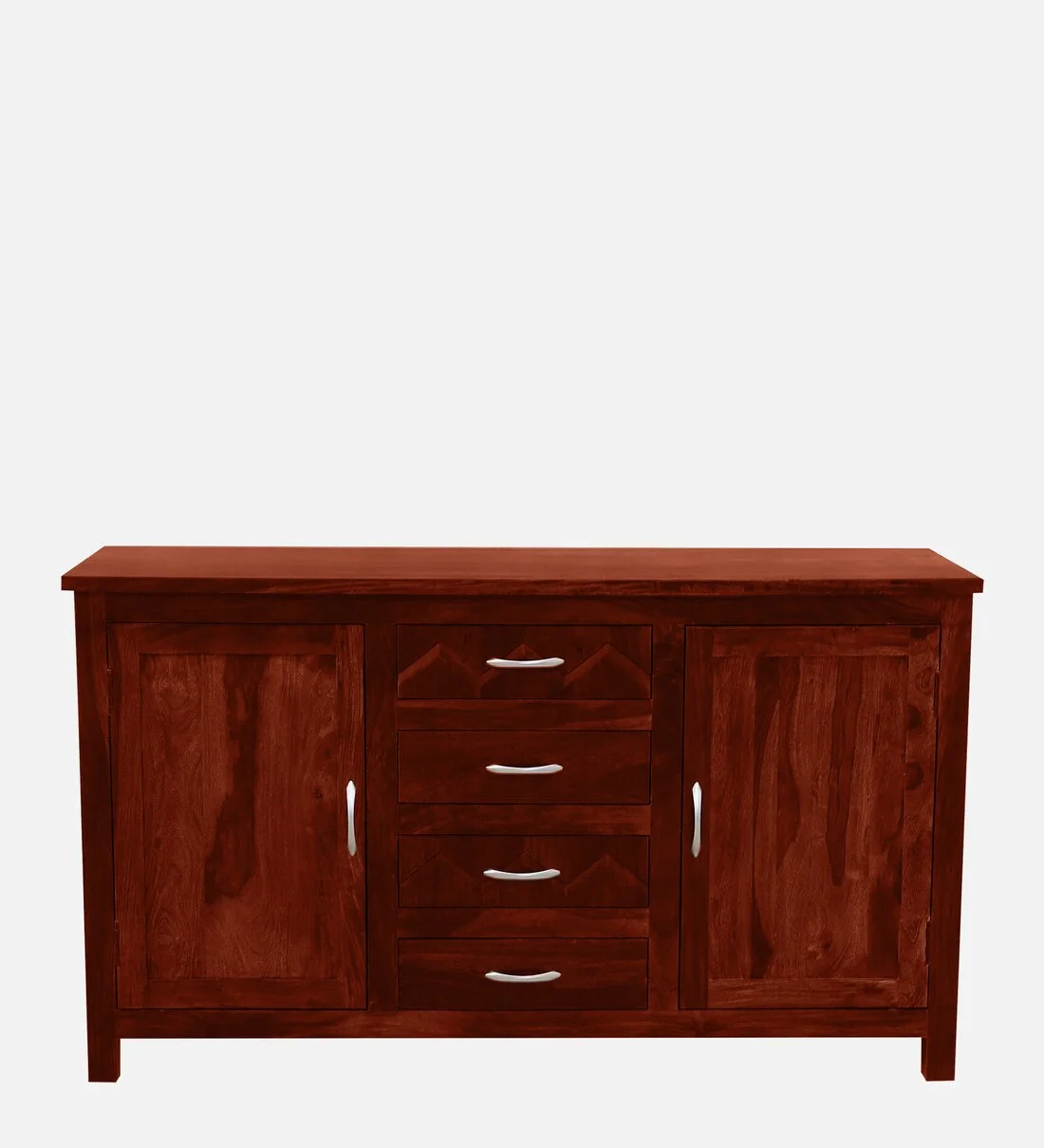 Solid Teak Sideboard with Decorative Carving and Wide Storage Compartments - Image 5