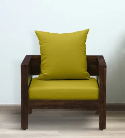 Single Seater Wooden Sofa Chair with Cushion for Living Room Comfort