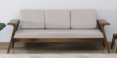 Royal Three Seater Sofa with Velvet Finish and Broad Seat Design