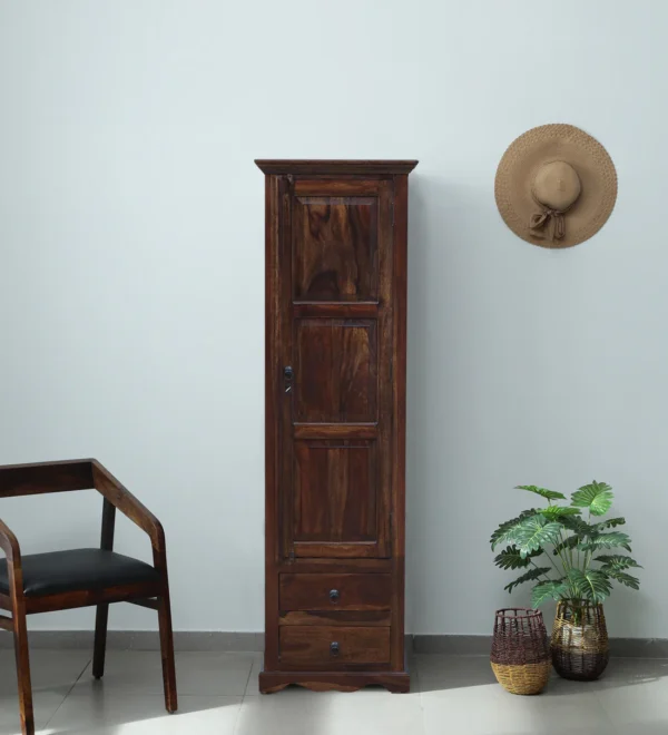 Traditional Sheesham Wood Wardrobe with Carving1 Door By Classic Wood