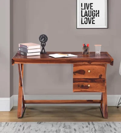 Solid Wood Writing Table with Drawer Storage and Smooth Writing Surface