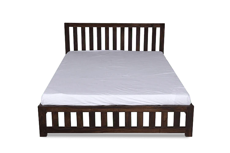 Classic Solid Wood Bed with High Backrest and Full Underbed Online - Image 11