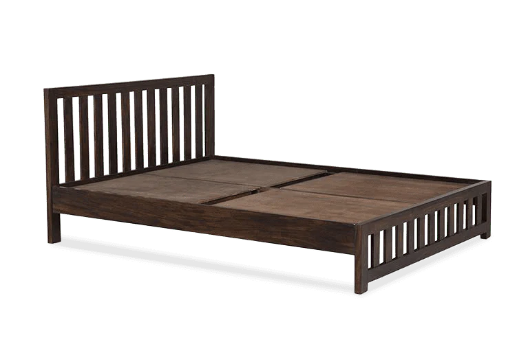 Classic Solid Wood Bed with High Backrest and Full Underbed Online - Image 4