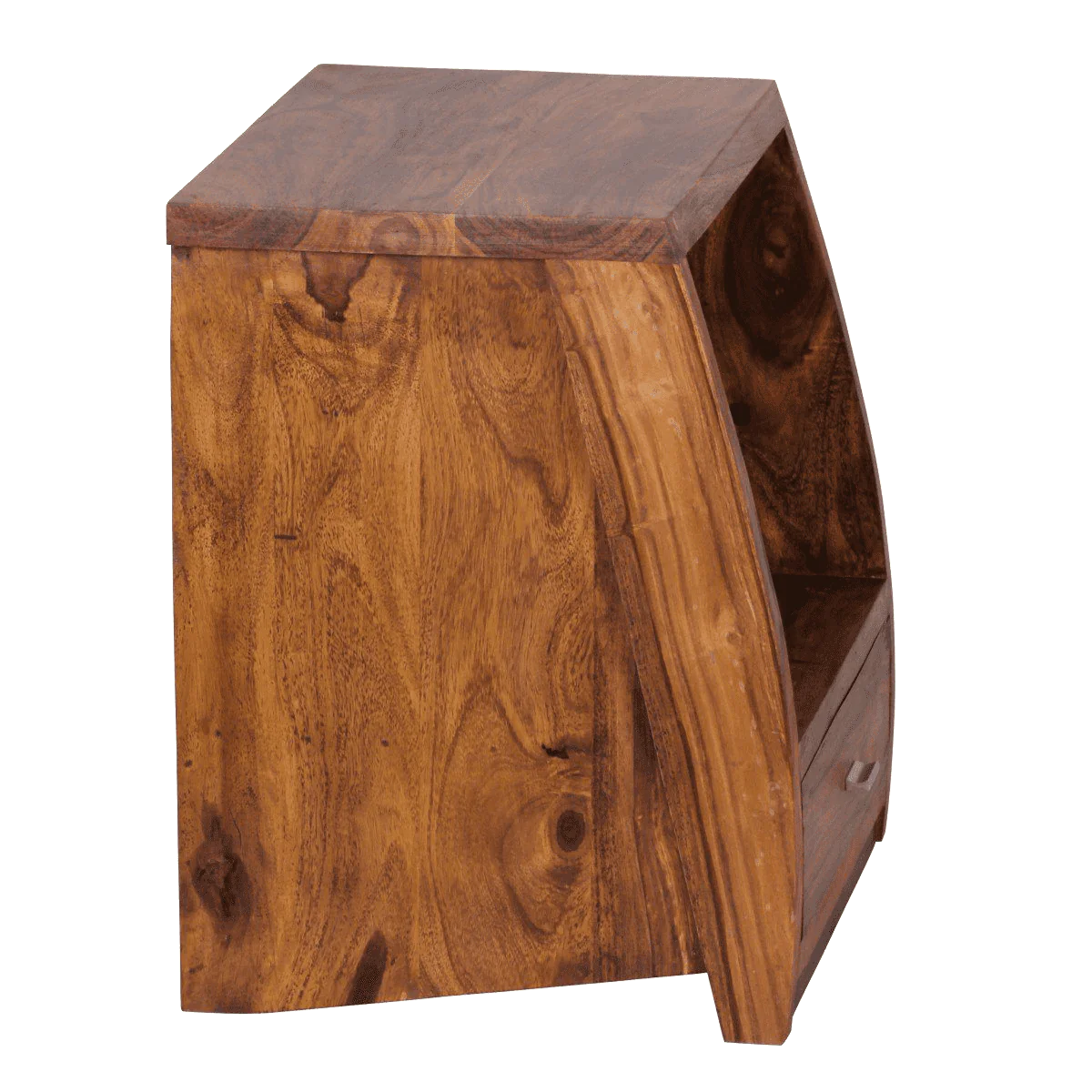 Swivel Bedside Table Solid Wood with Drawer By Classic Wood - Image 5