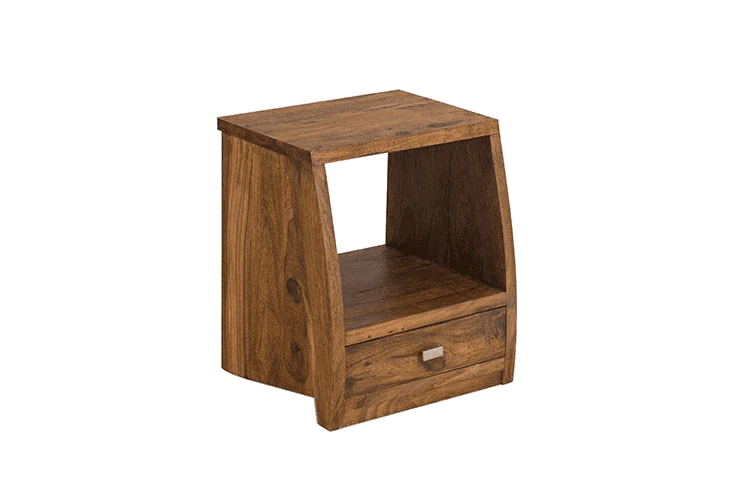 Swivel Bedside Table Solid Wood with Drawer By Classic Wood - Image 7