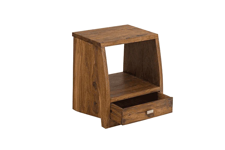 Swivel Bedside Table Solid Wood with Drawer By Classic Wood - Image 8