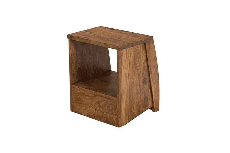 Swivel Bedside Table Solid Wood with Drawer By Classic Wood - Image 10
