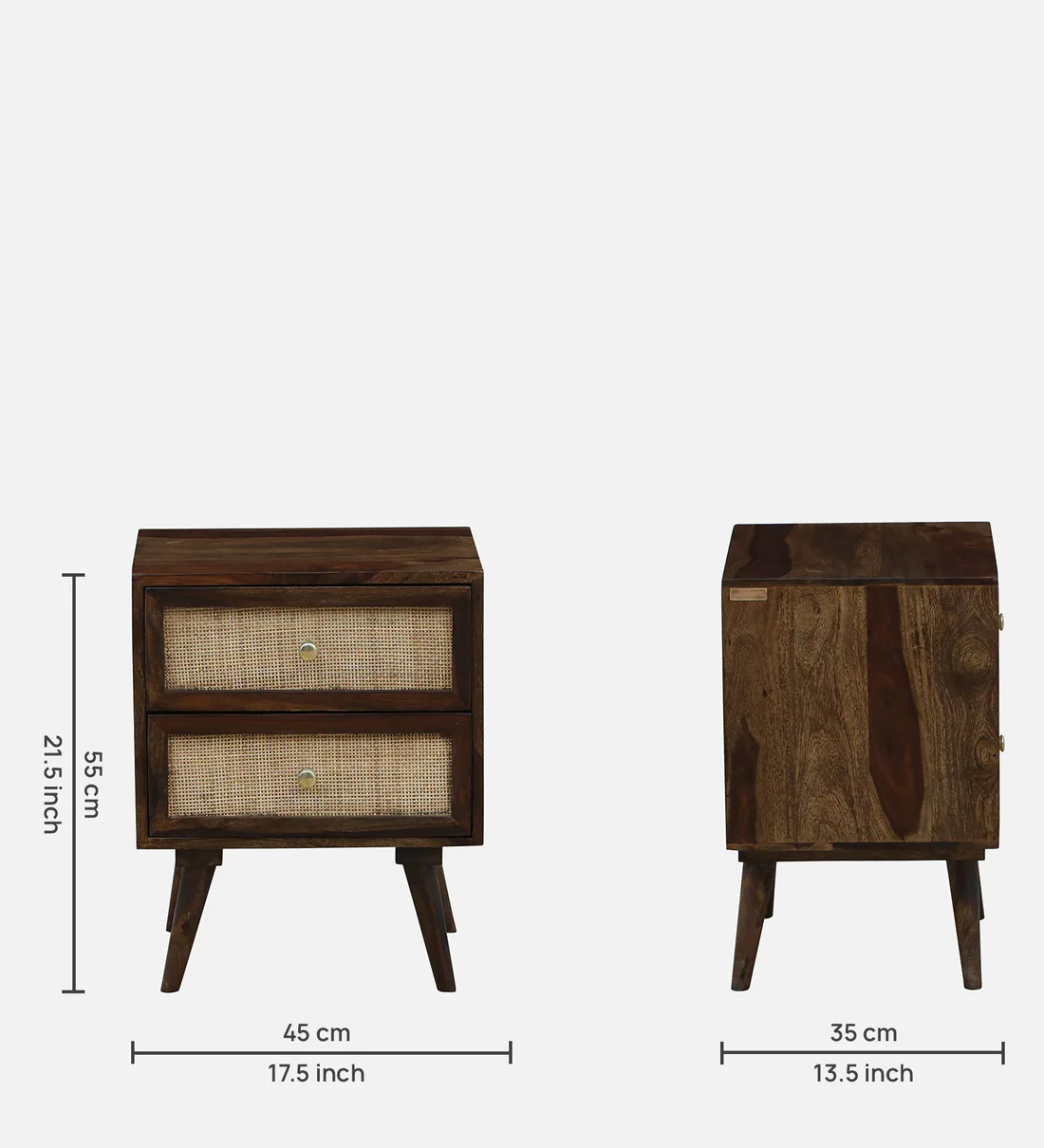 Solid Oak Bedside Table with Adjustable Shelves By Classic Wood - Image 3