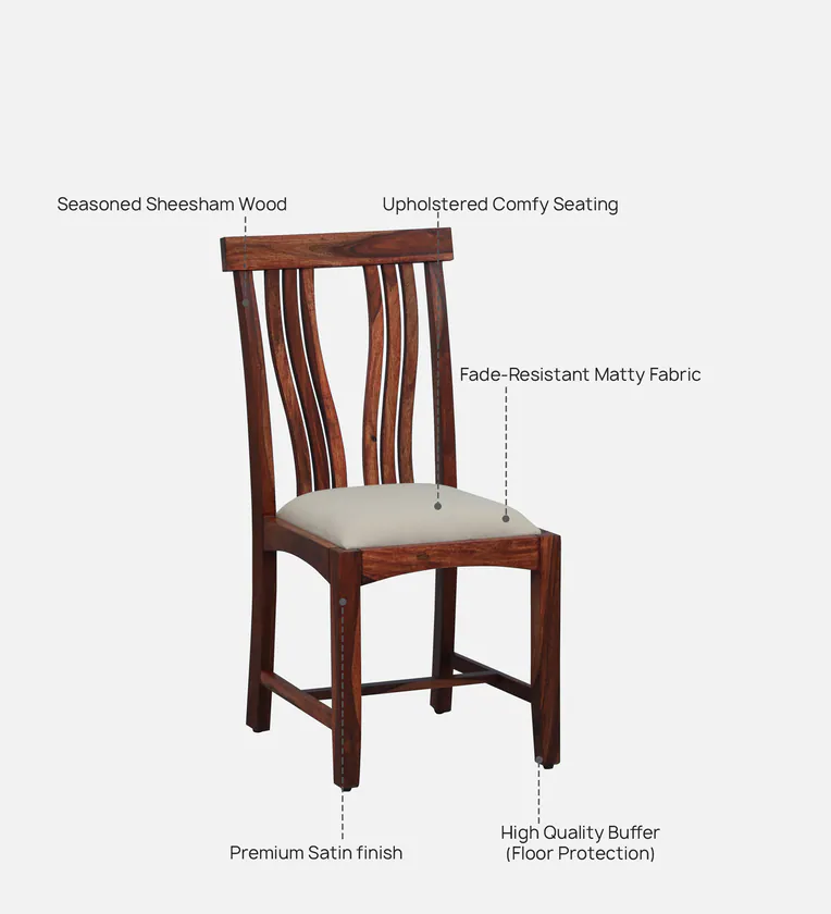 Rectangular Dining Set 6 Seater for Family Meals with Solid Wood Frame Design - Image 5