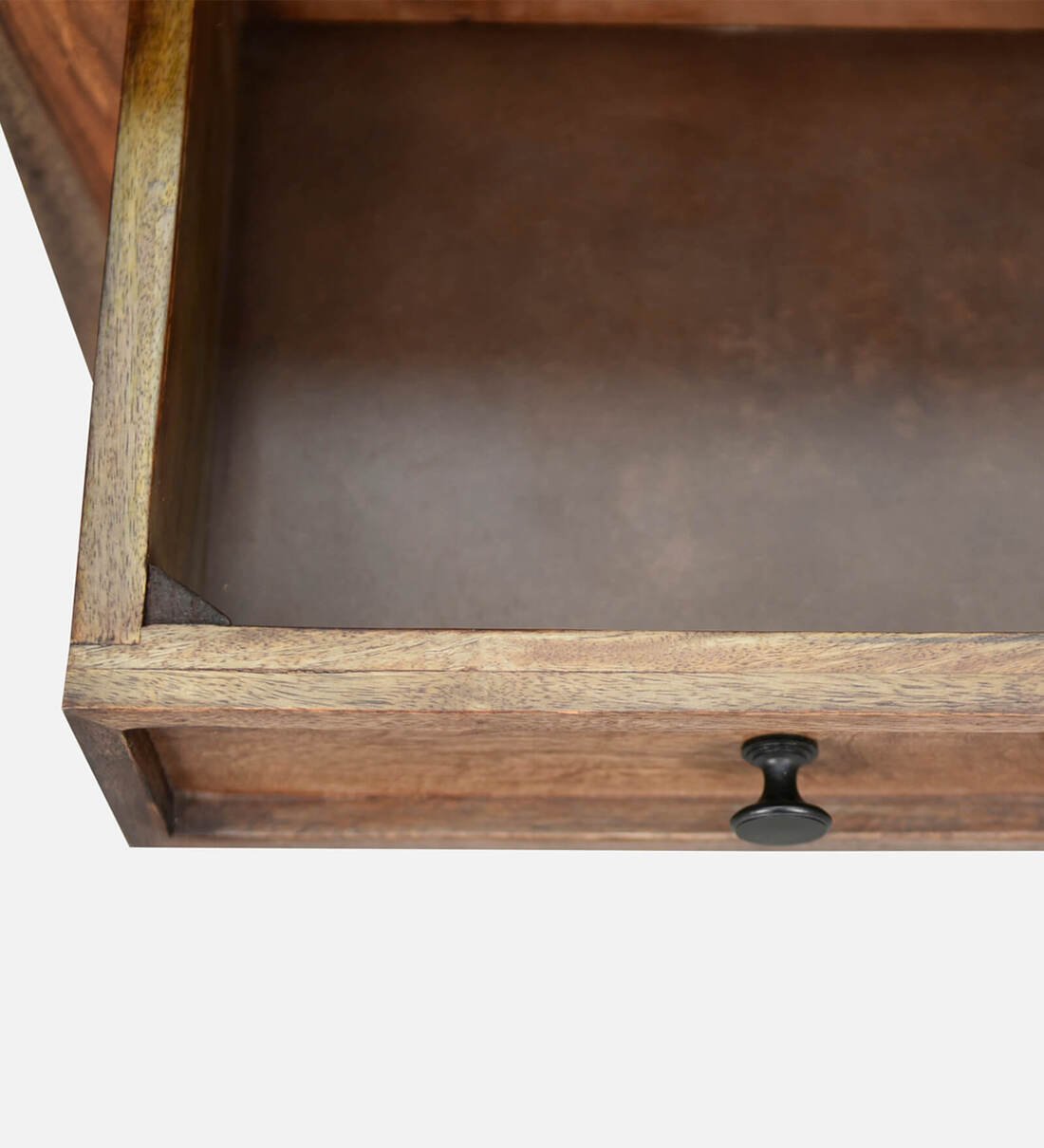 Leather Solid Wood Bedside Table By Classic Wood - Image 11