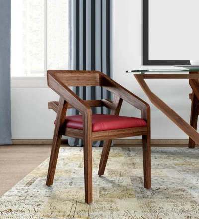 Kmelia Solid Wood Dining Chair In Brown Colour