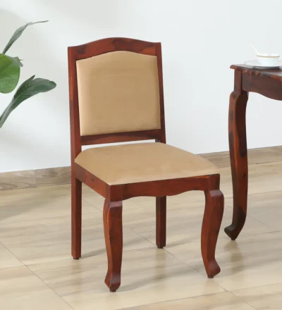 Wooden dining chairs with comfortable seat and ergonomic backrest design, set of two