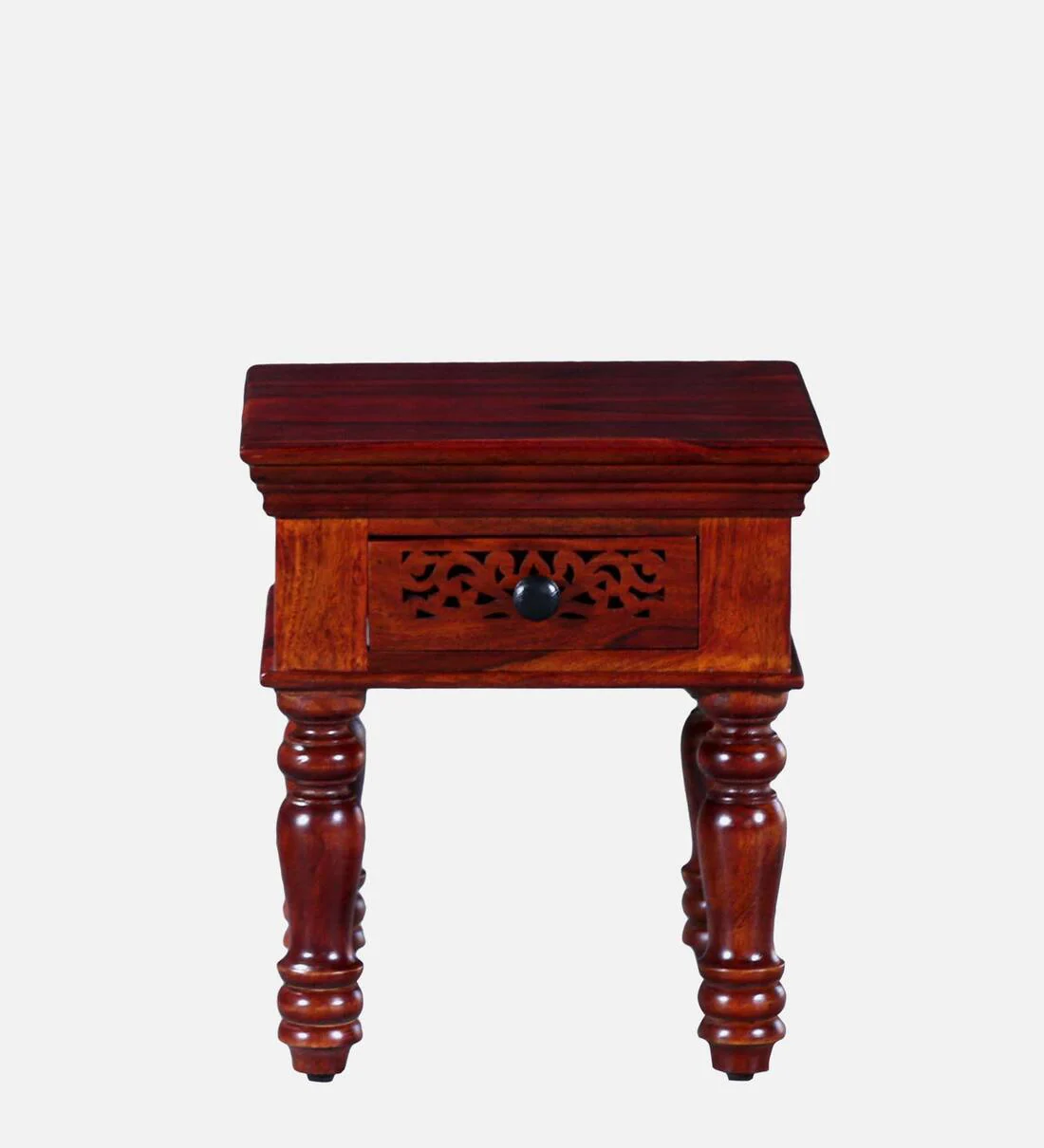 Sleek Sheesham Wood Bedside Table With Drawer By Classic Wood - Image 5