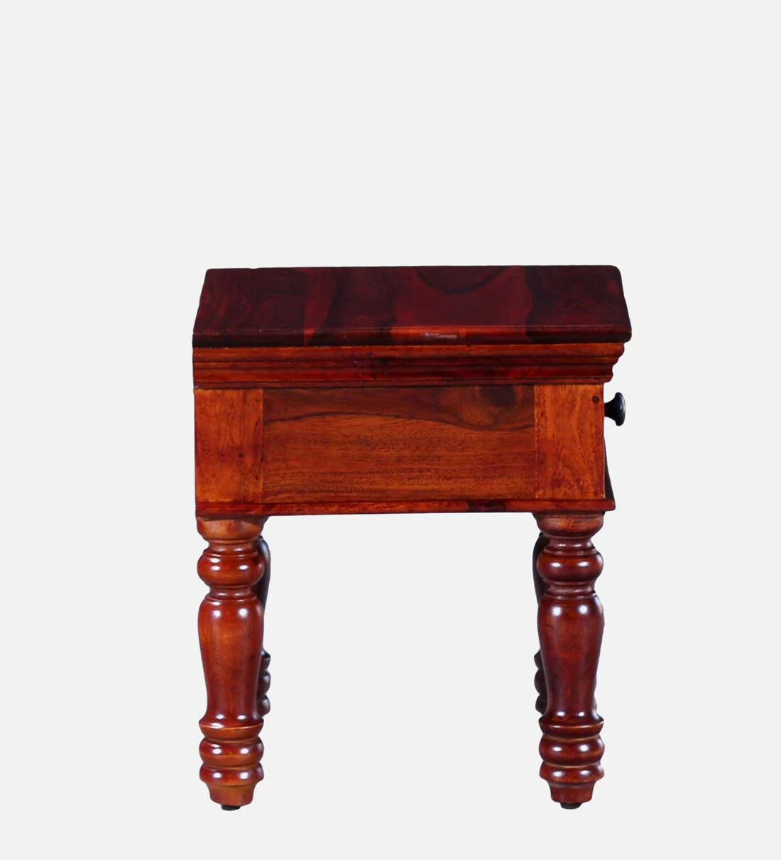 Sleek Sheesham Wood Bedside Table With Drawer By Classic Wood - Image 7