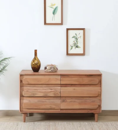 Traditional wooden chest with decorative base and rich natural polish