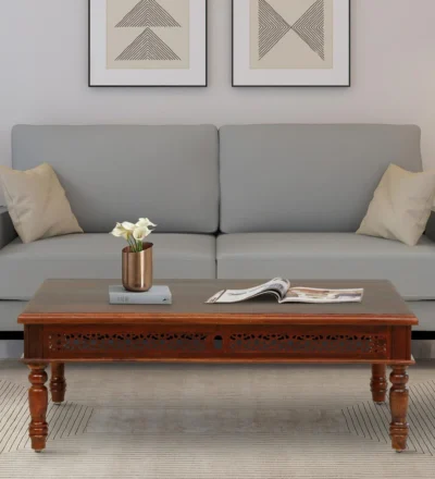 Solid Sheesham wood center coffee table by Classic Wood, buy online for home décor.