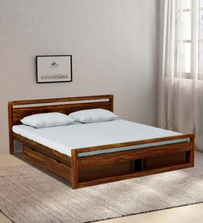 Wooden storage bed with smooth drawer storage for modern bedroom Classic Wood