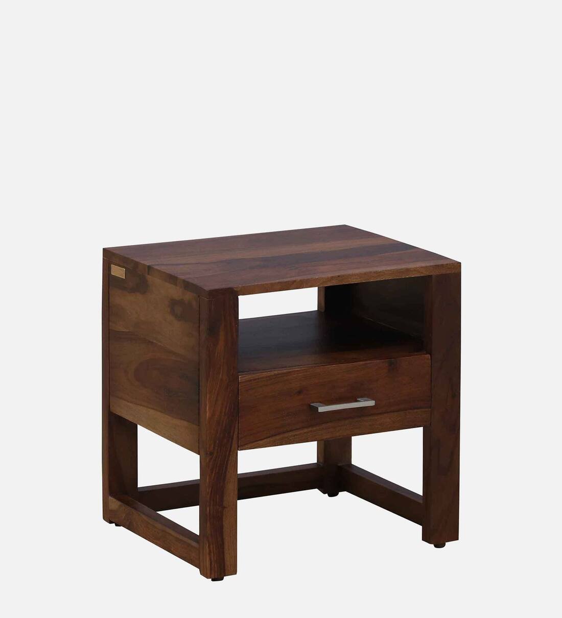 Practical Wooden Bedside Table with Easy Slide Drawer and Display Shelf - Image 4