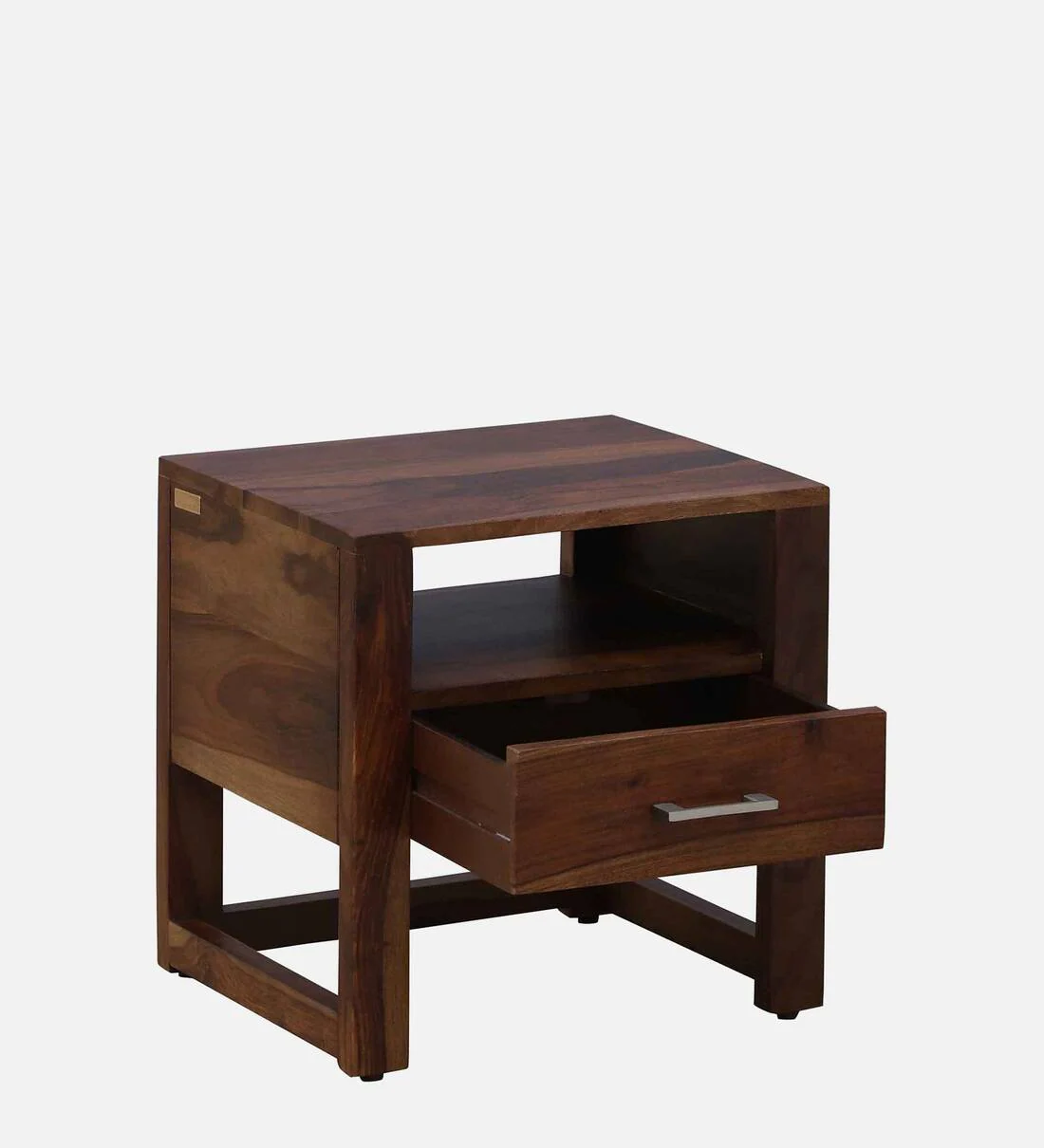 Practical Wooden Bedside Table with Easy Slide Drawer and Display Shelf - Image 5