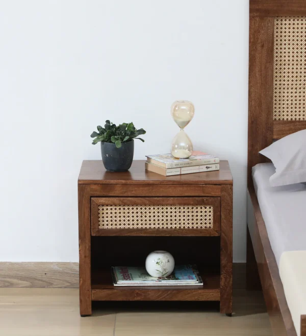 Woodwyn Bedside Table Sheesham Wood With Drawer By Classic Wood