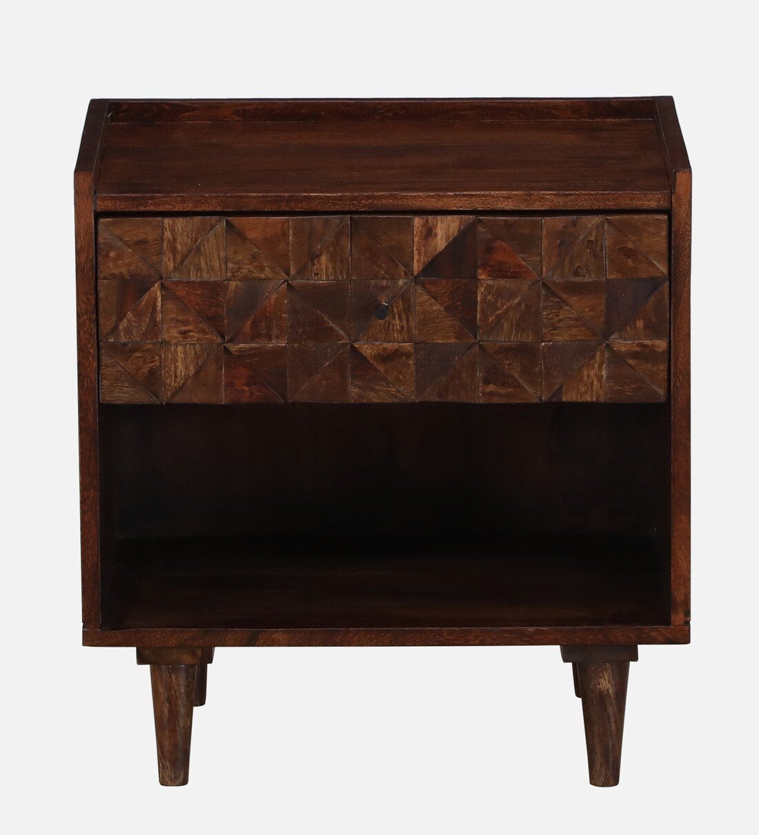 Sleek Bedside Table with Storage Compartment and Durable Sheesham Wood Frame - Image 5