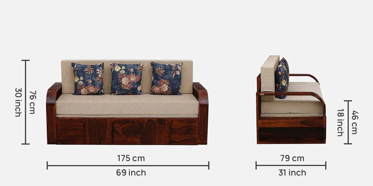 Sofa Bed with Comfortable Backrest and Built-In Drawer for Extra Storage - Image 3