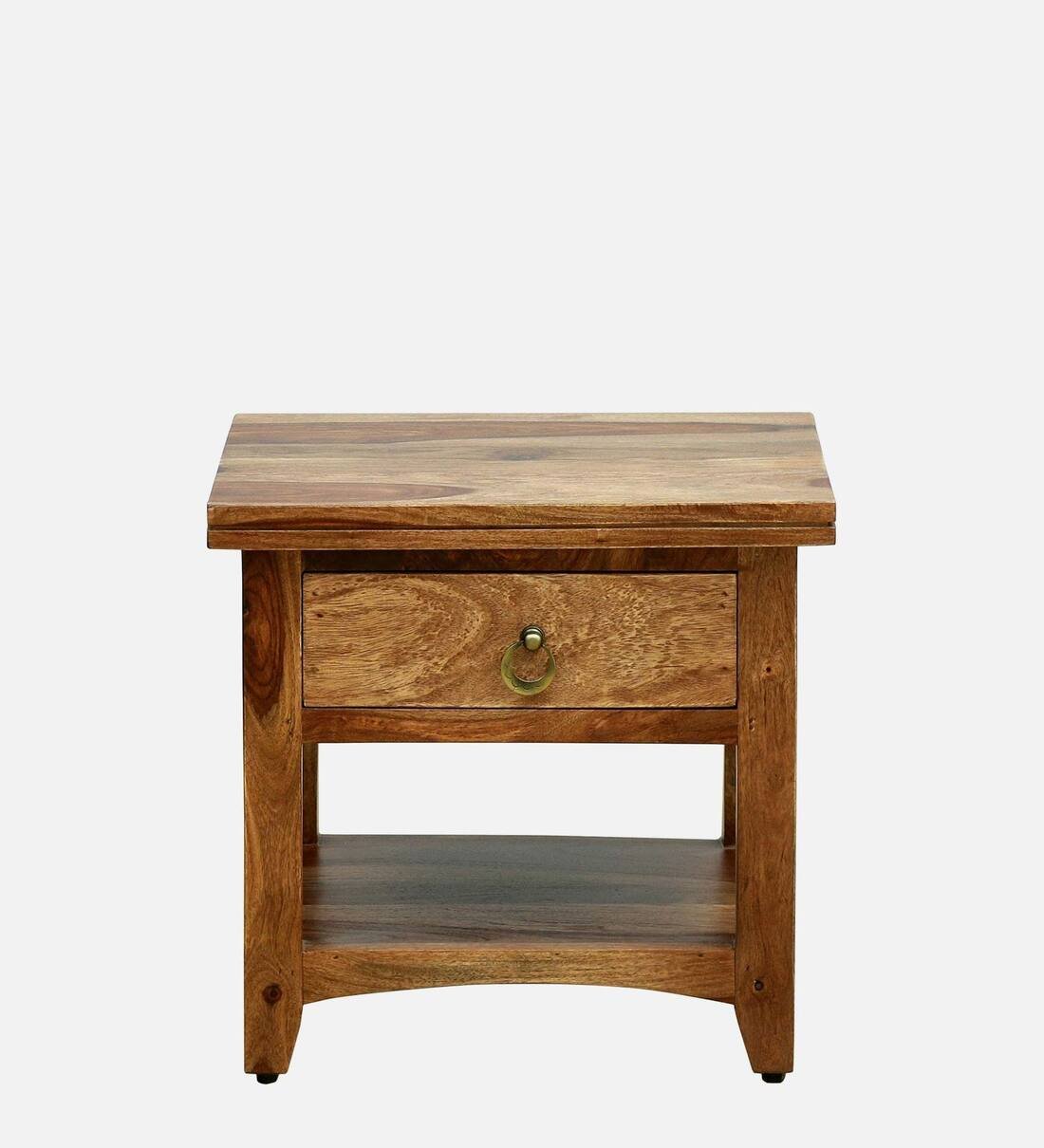 Oasis Bedside Table Sheesham Wood With Drawer By Classic Wood - Image 8