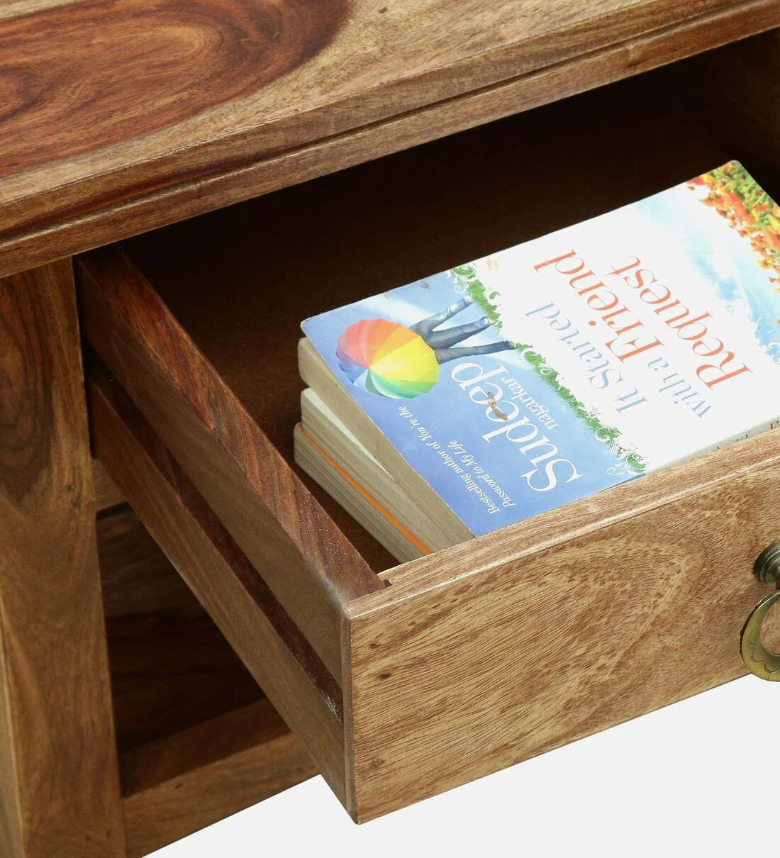 Oasis Bedside Table Sheesham Wood With Drawer By Classic Wood - Image 9