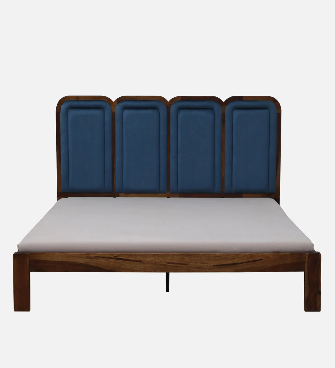 Wooden Bed with Tall Headboard and Smooth Polished Finish for Bedroom - Image 5