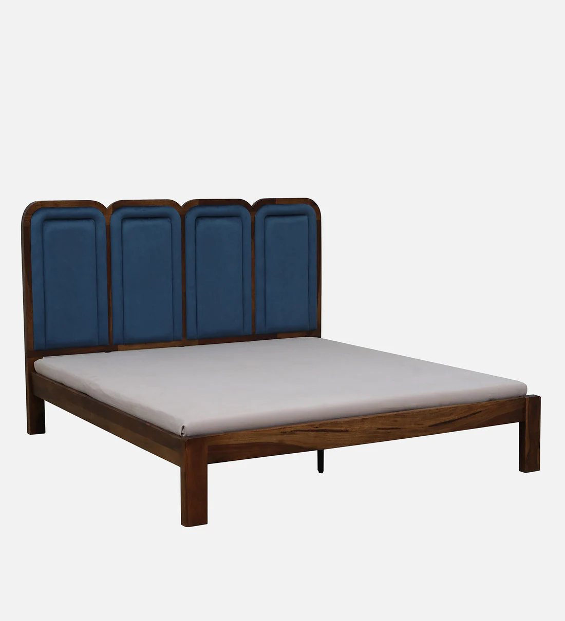 Wooden Bed with Tall Headboard and Smooth Polished Finish for Bedroom - Image 7